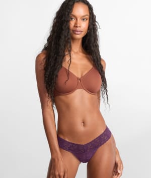 Signature Lace Low Rise Thong: undefined