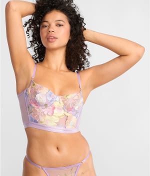 Embroidery Floral Bustier: undefined