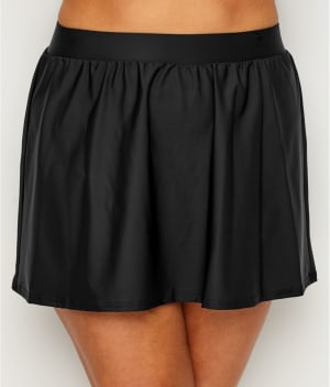 Plus Size Solid Skirted Swim Bottom: undefined