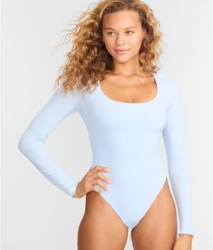 Ribbed Knit Lounge Bodysuit: undefined
