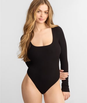 Ribbed Knit Lounge Bodysuit: undefined