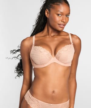 Envy Plunge Stretch Lace Bra: undefined