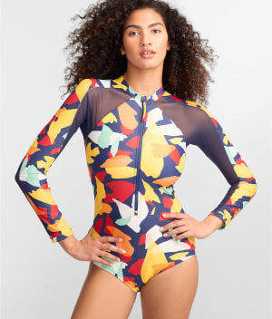 Puglia Grace Rashguard Zip-Up One-Piece: undefined