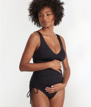 Maternity Adjustable Side Tie One-Piece: undefined