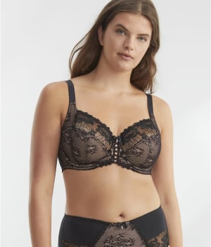 Sofia Embroidered Side Support Bra: undefined