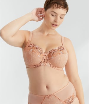 Sofia Embroidered Side Support Bra: undefined