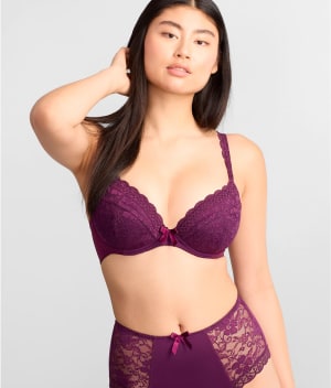 Rebel Padded Plunge Push-Up Bra: undefined