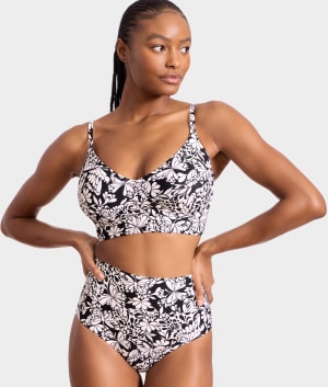 High-Waist Fold-Over Bikini Bottom: undefined