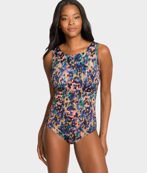 The Slimming High-Neck Underwire One-Piece Swimsuit: undefined