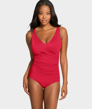 The Slimming Cross-Over Underwire One-Piece: undefined
