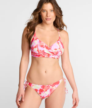 Printed Lyla Wrap Bralette Bikini Top: undefined