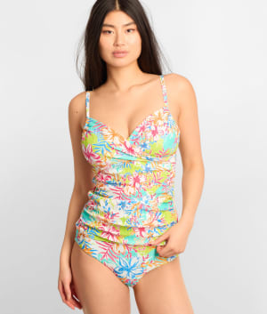 Printed Serena Underwire Tankini Top: undefined
